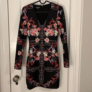 LONG SLEEVE MINI DRESS BY BEBE